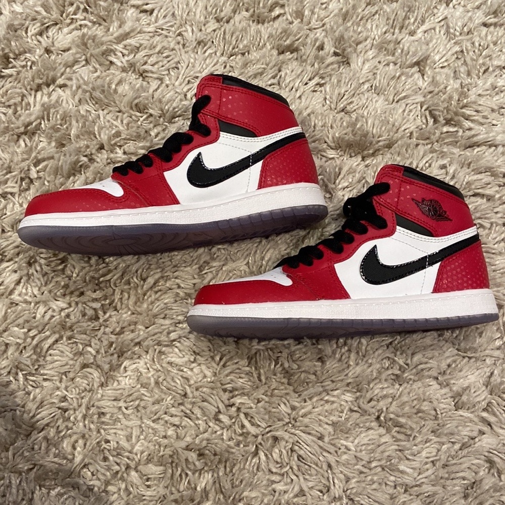 Nike Kids Red and White High-Top Sneakers